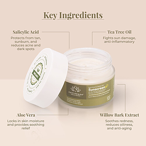 Earthraga Extra Protection Salicylic Acid Matte Sunscreen - SPF 50, 100 ml  