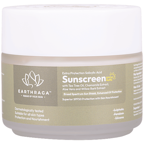 Earthraga Extra Protection Salicylic Acid Matte Sunscreen - SPF 50, 100 ml  