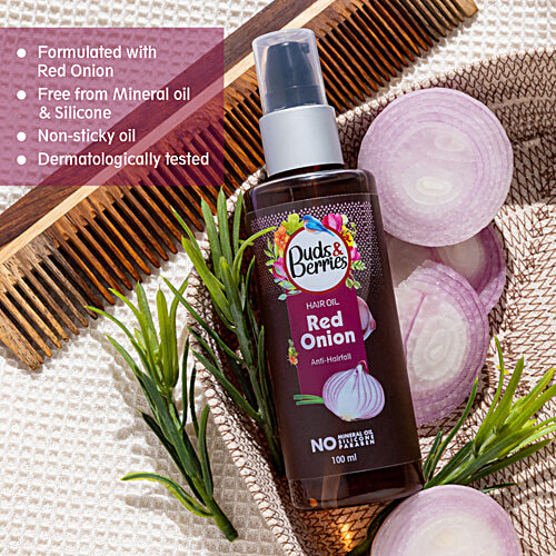 Buds & Berries Red Onion Hair Oil, 100 ml  Anti Hair Fall