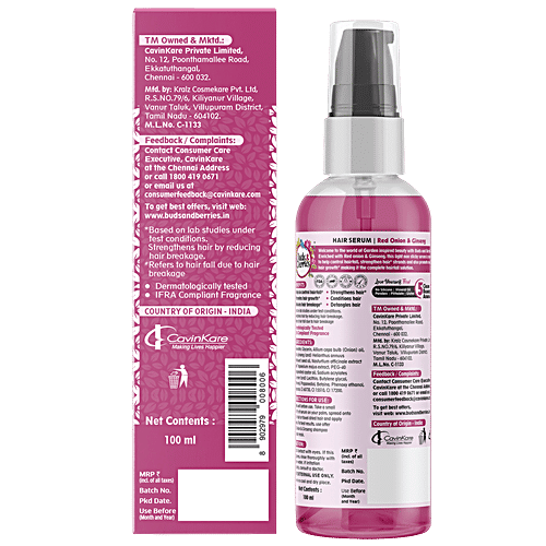 Buds & Berries Hair Serum - Red Onion & Ginseng, 100 ml  Anti Hair Fall