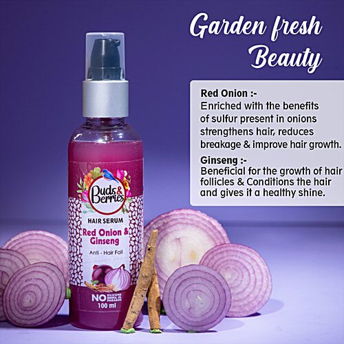 Buds & Berries Hair Serum - Red Onion & Ginseng, 100 ml  Anti Hair Fall