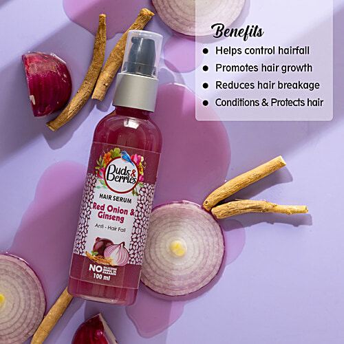 Buds & Berries Hair Serum - Red Onion & Ginseng, 100 ml  Anti Hair Fall