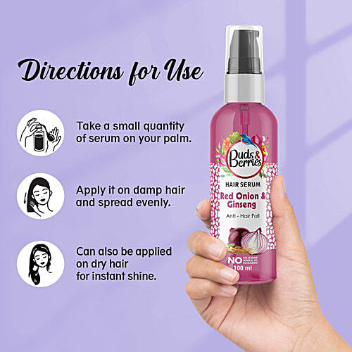 Buds & Berries Hair Serum - Red Onion & Ginseng, 100 ml  Anti Hair Fall