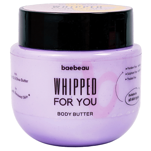 Baebeau Whipped For You Body Butter, 200 g With Apricot Oil and Shea Butter, Suits All Skin Types, 100% Vegan, Cruelty Free, Sulphate & Phthalate Free