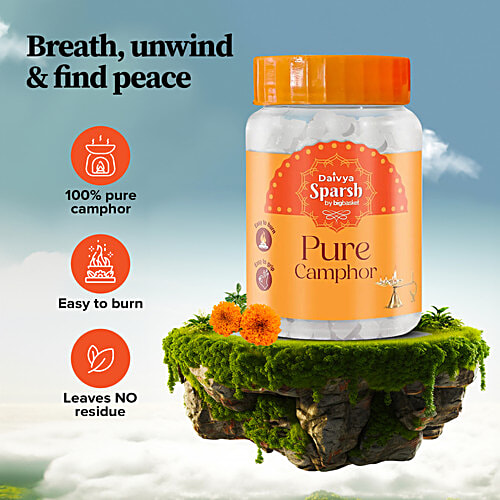 Daivya Sparsh by bigbasket Pure Camphor Tablets, 100 g JAR 
