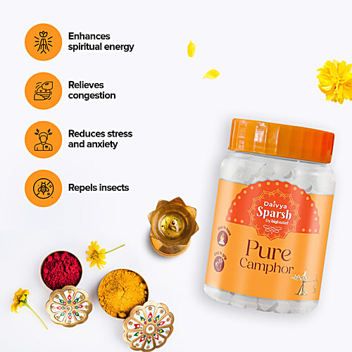 Daivya Sparsh by bigbasket Pure Camphor Tablets, 100 g JAR 