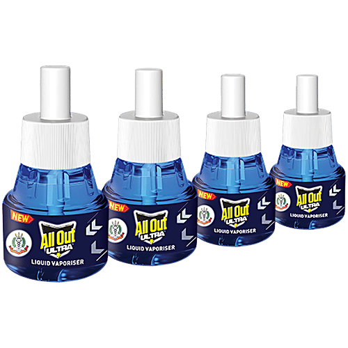 All Out Ultra Liquid Vaporiser Repellent, 45 ml (Pack of 4) India's Trusted Mosquito Killer Brand
 Ultra killer action against Mosquitoes