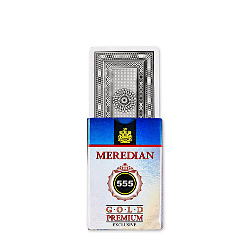 Meredian 555 Playing Cards, Bridge Size, Regular Index Gold Premium Plastic Cards, Meredian 555, 1 pc  