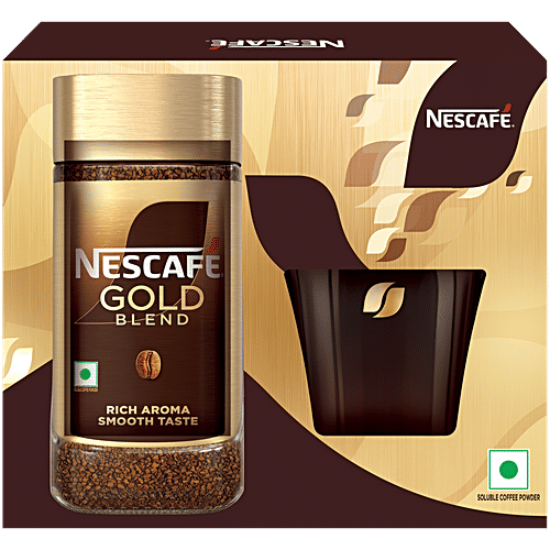 Nescafe Gold Blend Instant Coffee Powder, 200 g (Get Signature Glass Mug Free) Rich Aroma & Smooth Taste