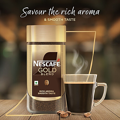Nescafe Gold Blend Instant Coffee Powder, 200 g (Get Signature Glass Mug Free) Rich Aroma & Smooth Taste