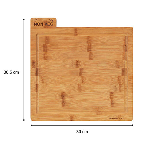 Bamboooz Premium Twin Chopping Board - With Stand, Bamboo Made, 3 pcs