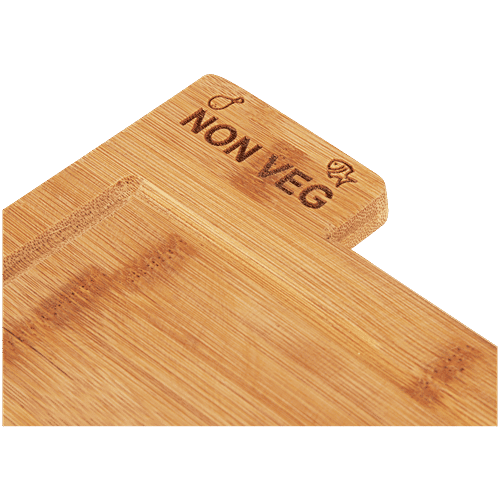 Bamboooz Premium Twin Chopping Board - With Stand, Bamboo Made, 3 pcs