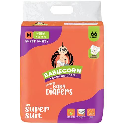 BABIECORN My Super Suit Baby Diapers with Wetness Indicator, 1500 gm  