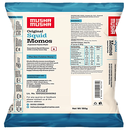 Musha Musha Original Squid Momos, 190 g (8 pcs) 