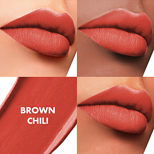 Lakme Cushion Matte Lipstick, 4.5 g Brown Chili Longlasting Matte