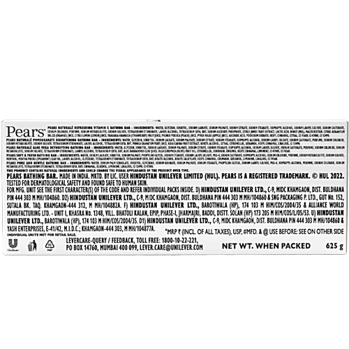 Pears Variety Pack Bathing Bar - With 98% Pure Glycerin, 125 g (Pack of 5)