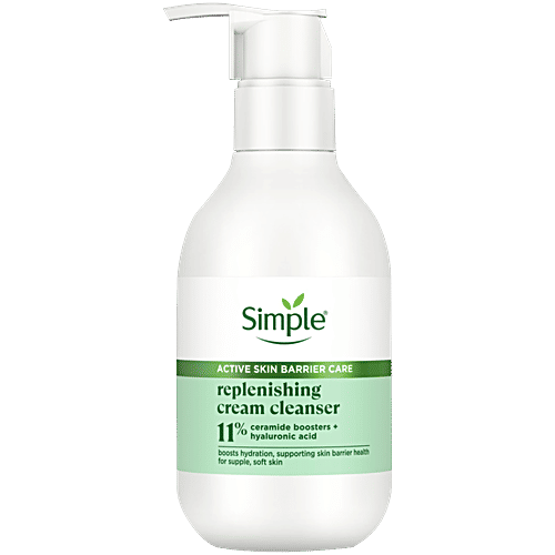 Simple Active Skin Barrier Care Replenishing Cream Cleanser, 150 ml  Boosts Hydration, Supporting skin barrier health for soft and supple skin