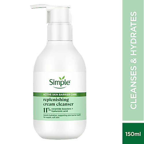Simple Active Skin Barrier Care Replenishing Cream Cleanser, 150 ml  Boosts Hydration, Supporting skin barrier health for soft and supple skin