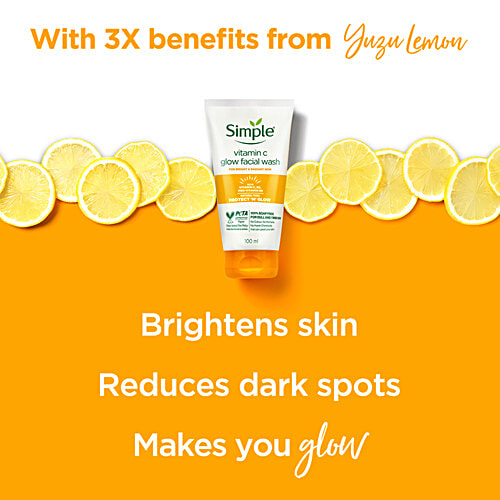 Simple Protect 'N' Glow Vitamin C Glow Facial Wash, 100 ml