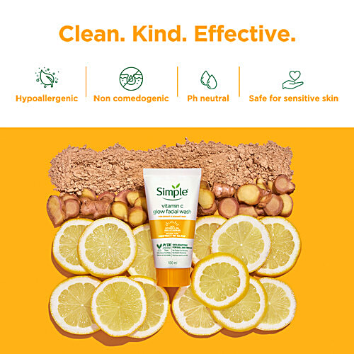 Simple Protect 'N' Glow Vitamin C Glow Facial Wash, 100 ml