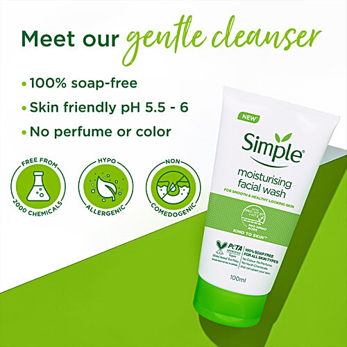 Simple Kind To Skin Moisturising Facial Wash, 100 ml  