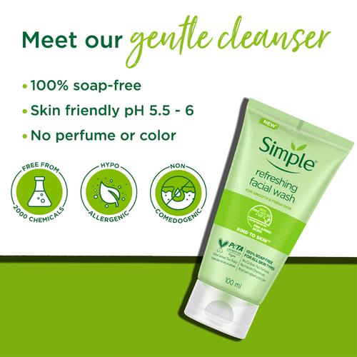 Simple Kind To Skin Refreshing Facial Wash, 100 ml  