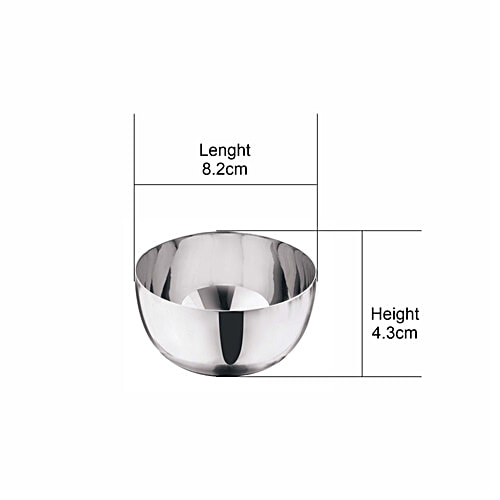 Kitchen Essentials Stainless Steel JK Apple Bowl - No.5, Laser Etching, 150 ml (Set of 4) 