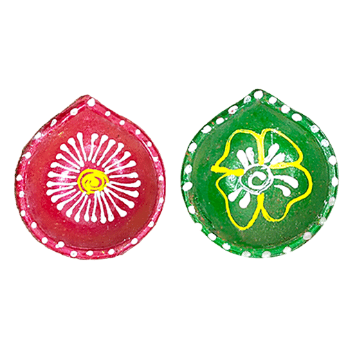 Mangal Bhavan Designer Diya - Mitti/Clay/Terracotta Red, Diwali Puja Decorative, 5x2.5cm, 10 pcs  