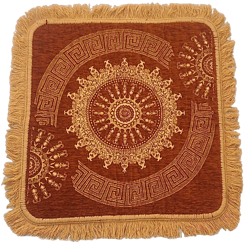 JBG Home Store Premium Velvet Pooja/Meditation Mat - 55 x 55 cm, Light Brown, 1 pc