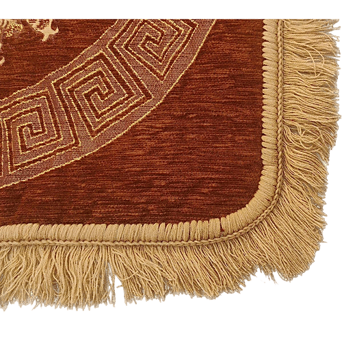 JBG Home Store Premium Velvet Pooja/Meditation Mat - 55 x 55 cm, Light Brown, 1 pc