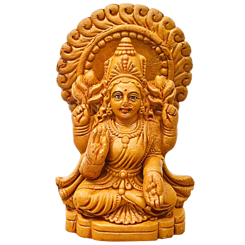 Creative Space Laxmi & Ganesh Murti - Premium Clay, Assorted Colours, Diwali Puja Edition, 2 pcs