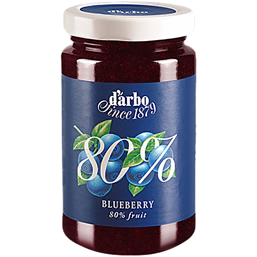 d'arbo Reduced Sugar Jam - Blueberry, With 80% Fruit Content, 250 g Bottle 