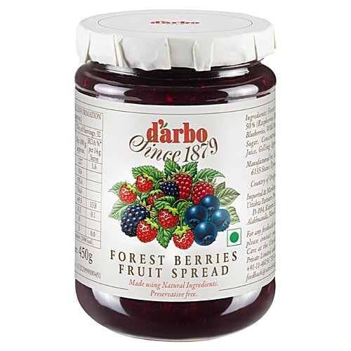 d'arbo Forest Berries Fruit Spread, 450 g Bottle Handcrafted Spread
 Vibrant Flavours
 Natural Goodness