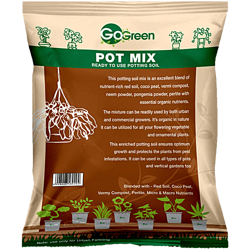 Go Green Pot Mix, 5 kg Pouch 100% Organic and Natural