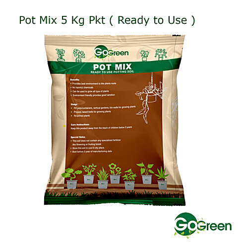 Go Green Pot Mix, 5 kg Pouch 100% Organic and Natural