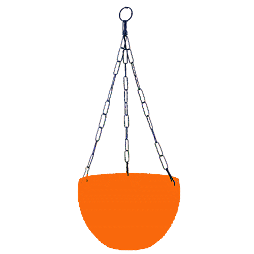 Go Green Hanging Chain Round Pot No 70 - Small, Orange, 17.14 x 46.99 cm, 1 pc  