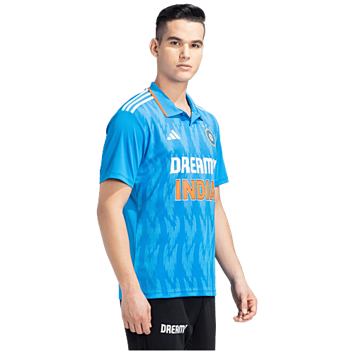 Adidas T-shirt Official India Cricket ODI Fan Polo Colour Blue Jersey/Tshirt, 1 pc (Size - XL) 