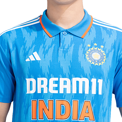 Adidas T-shirt Official India Cricket ODI Fan Polo Colour Blue Jersey/Tshirt, 1 pc (Size - XL) 