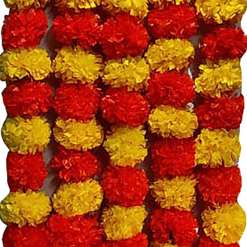 Se7en Toran/ Mala/ Bandhanwar/ Artificial Marigold Flower - For Decoration, Assorted, 2 pcs (Color May Vary As Per Availability) 