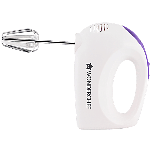 Wonderchef Acura Plus 200 W Electric Hand Blender/Mixer - 5 Speed Option With Steel Beater Whisk & Dough Kneading Hooks, White, 1 pc  5 Speed Option, Compact Light Weight, Hand Blender, Cake Maker Egg Beater, Dough Maker, Stainless Steel Beater Whisk & Dough Kneading Hooks,