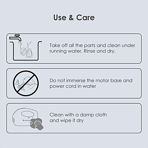 Wonderchef Acura Plus 200 W Electric Hand Blender/Mixer - 5 Speed Option With Steel Beater Whisk & Dough Kneading Hooks, White, 1 pc  5 Speed Option, Compact Light Weight, Hand Blender, Cake Maker Egg Beater, Dough Maker, Stainless Steel Beater Whisk & Dough Kneading Hooks,