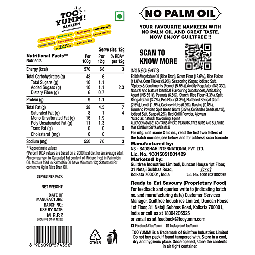 Too Yumm! Namkeen - All In One, 400 g Delicious Mix of Cashews | Rice Flakes | Corn Flakes | Peanuts | Raisins, Not made with Palm Oil