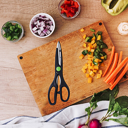 Anjali Cutting Set - Kitchen Scissor, Cheese Grater, Veg Knife, Multi Function Peeler, 4 pcs  