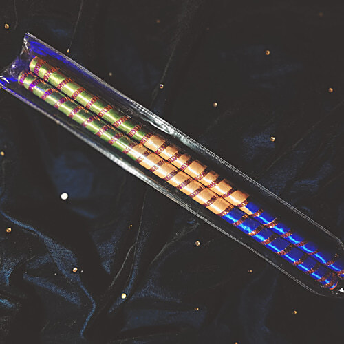 House of Festivals Three/Tiranga Colour Dandiya Sticks - For Navratri Garba, Diwali Puja, Traditional, 2 pcs