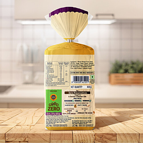 Harvest Gold Good Zero Atta Bread, 400 g  Breakfast Bread