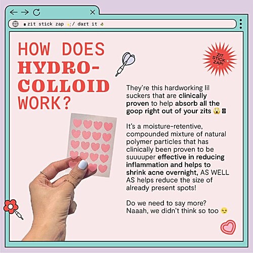 Gush Beauty Dart It Hydrocolloid Pimple Patches, 1 pc Heart Darts For Healing Acne, Zits and Blemishes