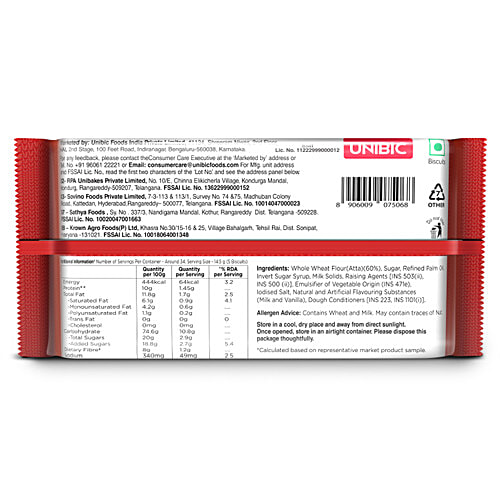 Unibic Atta Marie Thinz, 495 g  4No Less Calories Per Biscuit, No Maida, Atta, Rich In Fibre, Rich In Protein