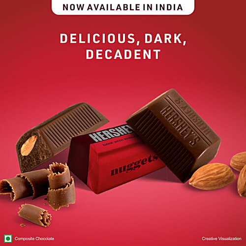 Hershey's Nuggets - Dark With Whole Almonds, 130.2 g  Deliciously Dark Cocoa Rich Chocolate