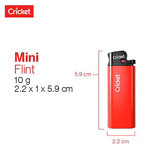 Cricket Pocket Cigarette Lighter - Mini, Fluorescent, Disposable, Assorted Colour, 1 pc  