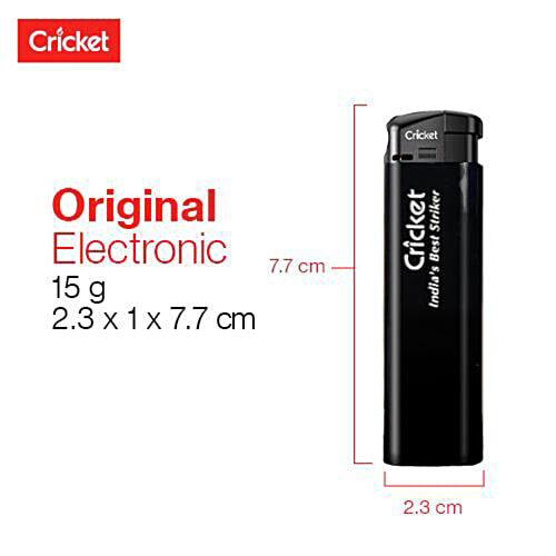 Cricket Pocket Cigarette Lighter - Original, Disposable, Electronic Push Button, Assorted Colour, 1 pc  